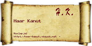 Haar Kanut névjegykártya